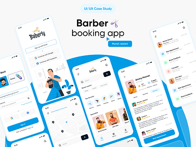 Barber booking app UI/UX Design & Case Study
