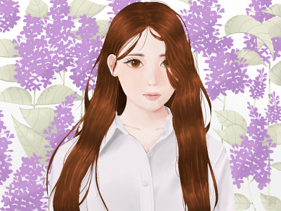IU - LILAC digital art digital illustration girl character girl illustration iu kpop lilac