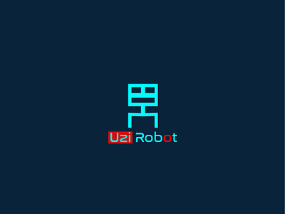 Uzi Robot Logo app branding design graphic design icon illustration illustrator logo minimal vector