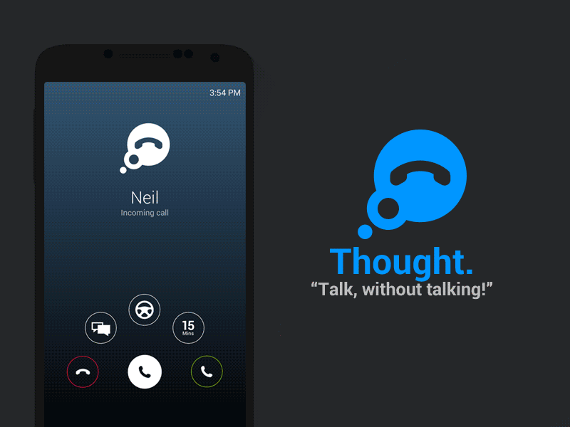 Thought android app call caller screen free incoming messages reminder theme thought