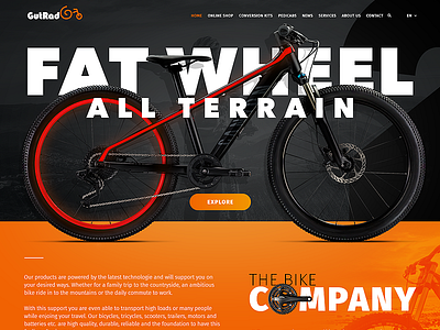 Bikes & Accessories Landing page Design accessories bike cycle design website