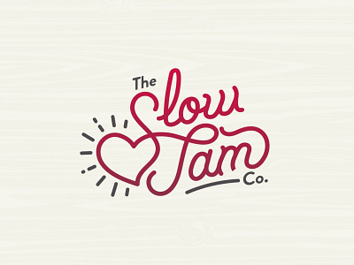 The Slow Jam Co. branding design heart illustration jam logo script slow jam type typography vector