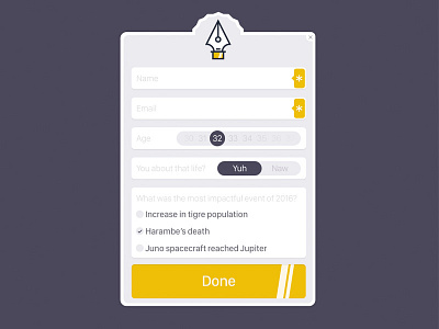 Form Fields 001 dailyui form