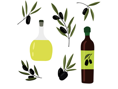 olives design illustration olive branch vector