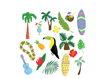 set of tropics, hawai symbol