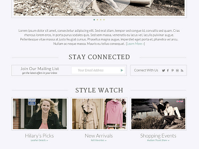 Fashion Blog Home Page blog fashion blog flat mailing list minimal website
