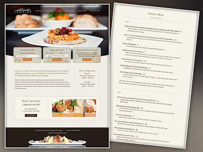 Restaurant dining menu restaurant website