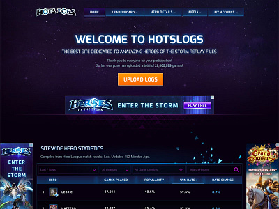 Hots Logs blizzard dark heroes purple video games website