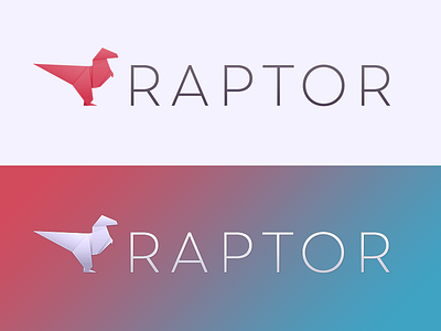 Raptor Rebound gradient logo origami