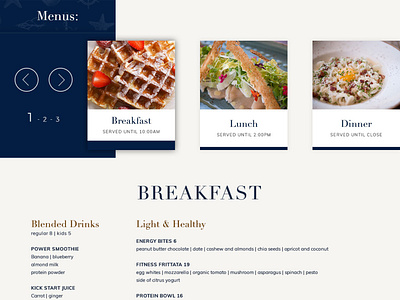 Waterline Restaurant menu page