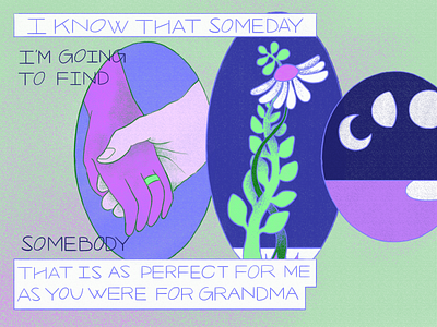 You and Grandma digital illustration freehand drawing handlettering illustration lettering art storytelling