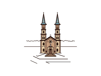 Church of the Assumption architecture cathedral church illustration line art minnesota st paul twin cities