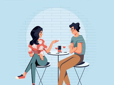Couple Dating Illustration design flat illustration illustrator vector