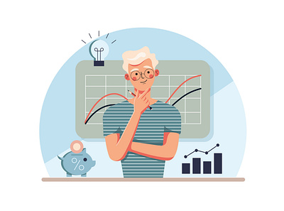 Business Analytics Illustration design flat icon illustration illustrator vector