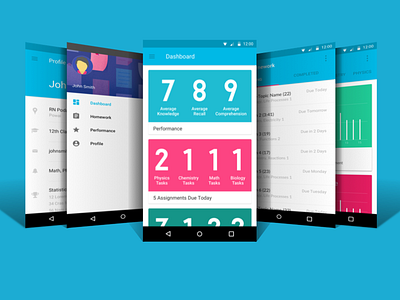 Homework App - Complete (Android) android app dashboard lollipop material design profile ui ux