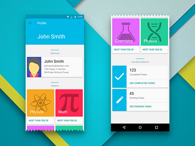 Homework App - Profile View (Android) android app google profile