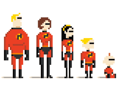 Pixel Pixar - The Incredibles