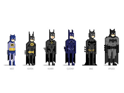 Pixel Batmans 8 bit batman illustrator pixel art