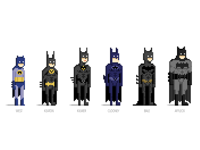 Pixel Batmans by Alex Kelsey on Dribbble