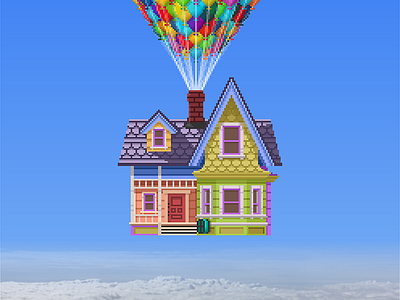 Pixel Up House 8 bit disney illustrator pixar pixel art