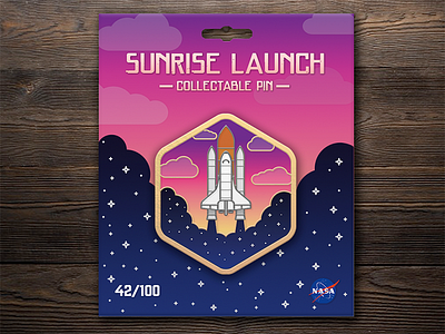 Sunrise Launch Enamel Pin enamel pin nasa pin space space shuttle sunrise launch