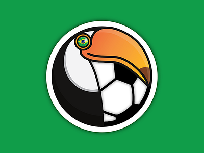 Brazil Tucan Football Sticker