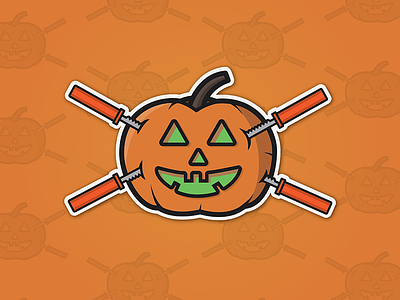 Happy Halloween 2d badge branding design halloween icon illustration logo pumpkin type vector