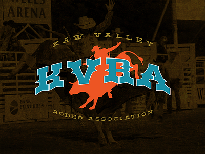 Kaw Valley Rodeo Association illustrator logo logotype rodeo western