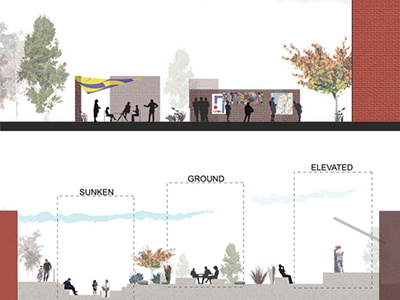 City Fabric Sections architectural diagram design diagram infographic rendered sections section diagram urban