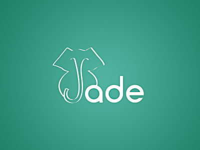 Jade branding elephant flat design jade logo