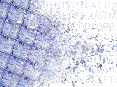 The Merge binary bits chip digital dissolve illustration merge photoshop