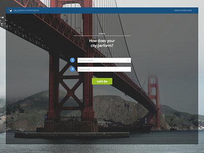 Web Platform Landing Page app bootstrap california landing menu platform politics search web