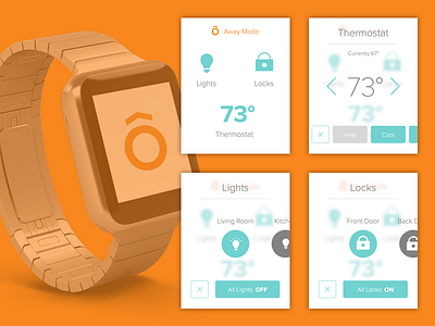Dwelo Apple Watch apple automation clean home interface ios lifestyle orange simple ui watch wearable