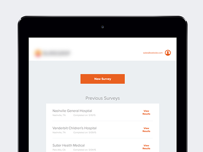Survey iPad App app application clean grey interface ios ipad mobile orange survey ui white