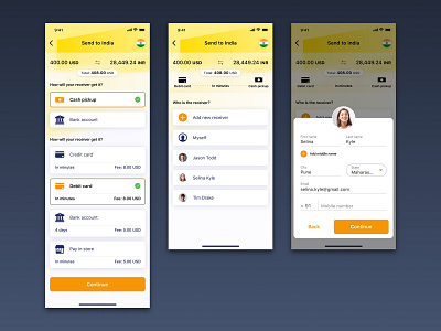 Money Transfer App Concept (Part 2) app concept design finance interaction international ios iphone x mobile money send sketch transfer ui ux