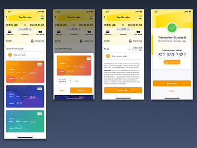 Money Transfer App Concept (Part 3) app concept design finance interaction international ios iphone x mobile money send sketch transfer ui ux