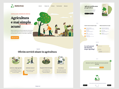 AgroMag Landing Page for a mobile application. 3d app branding design graphic design icon illustration logo ui vector