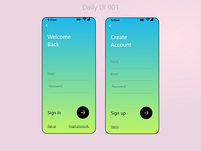 Daily UI 001 app design typography ui ux