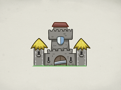 Structures cartoon castle fort game art medieval rpg structure vector