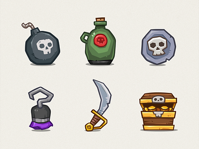 Pirate Icons game art game ui icons pirate pirate icons user interface vector