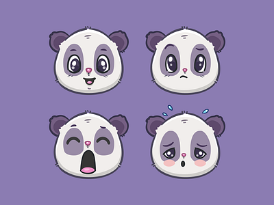 Pandas cartoon character cute expression illustration panda pandas vector