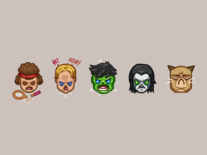 Mad Emoji hulk angry shout yell icon emoticon emoji grumpy cranky temper tantrum rage