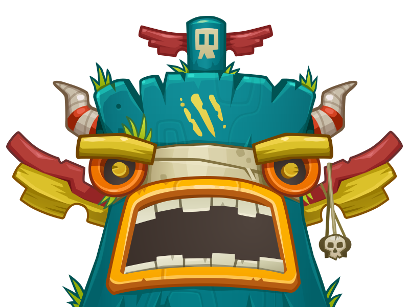 Tiki Totem game art voodoo character roar vector monster totem tiki