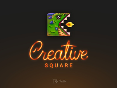 CS Logo Thing angry blaze branding brush calligraphy concept dragon fire glow hot icon illustration incadescent lettering logo mark scorched square typography