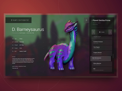 No Man's Sky Discovery UI Concept animation app brush character dashboard dinosaur discovery drawing game illustration interface monster product design space typography ui ux web website website design