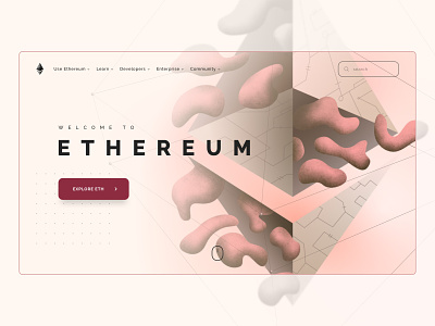 Ethereum concept homepage art blockchain branding crypto eth ethereum high illustration interface logo modern pastel soft tech token ui ux virtual web