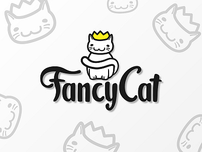 FancyCat cat crown drawing fancy fat gold illustration illustrator lettering logo serif typography