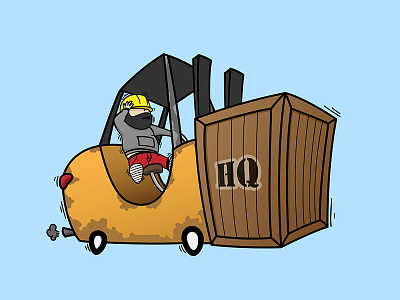 Under Construction bubily cartoon character construction crate forklift graphic headquarters illustration illustrator shaking web