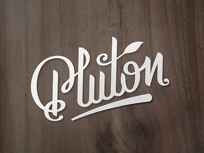 Pluton Logo calligraphy cursive design hand illustrator italic leaf lettering logo plant pluton typography