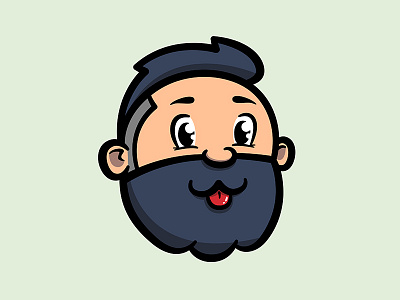 New Profile Pic ( ͡° ͜ʖ ͡°) avatar beard cartoon cute face head illustration picture profile simple tongue vector